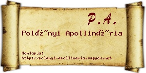 Polányi Apollinária névjegykártya